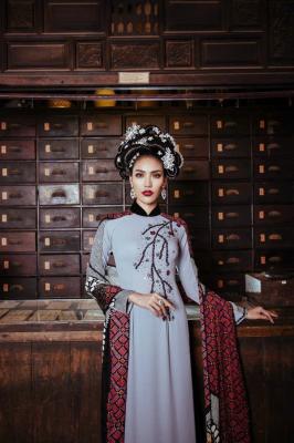 Áo dài Chirimen 004