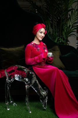 Áo dài nhung - Mẫu 01