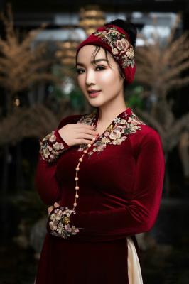 Áo dài nhung - Mẫu 02