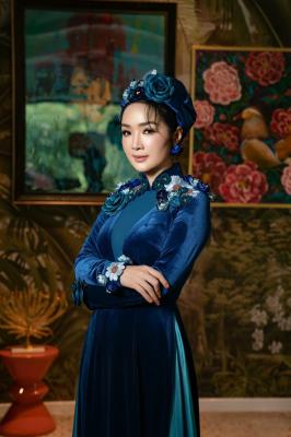 Áo dài nhung - Mẫu 04